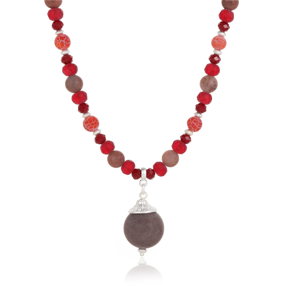 Halskette mit echtem violetten Aventurin Andreani – Handgemachter Schmuck