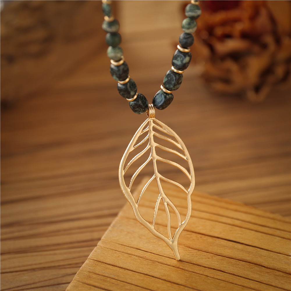 Halskette mit echter afrikanischer grüner Jade Andreani – Handgemachter Schmuck