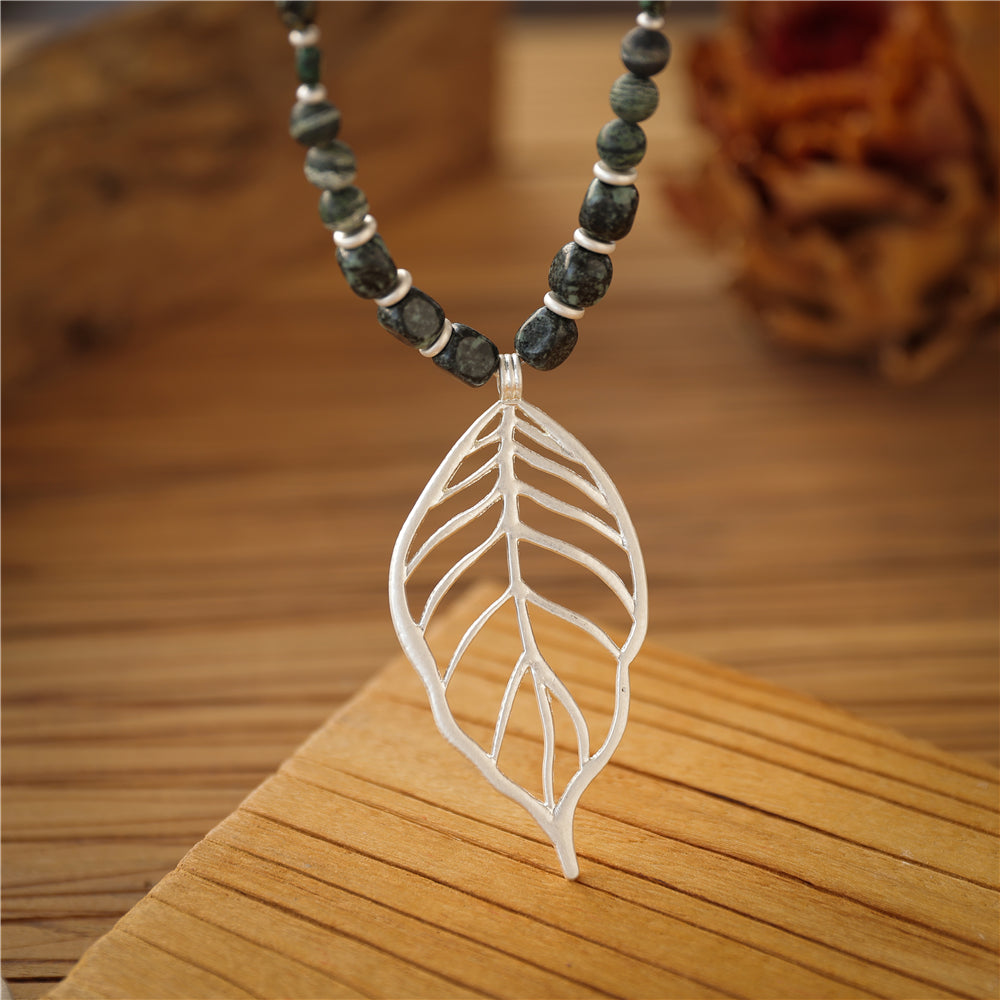 Halskette mit echter afrikanischer grüner Jade Andreani – Handgemachter Schmuck