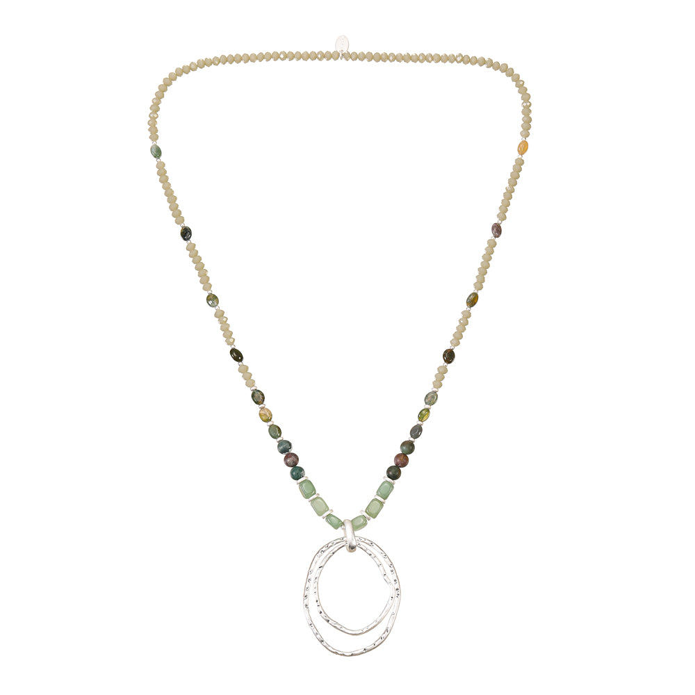 Halskette mit echter grüner Jade Andreani – Handgemachter Schmuck