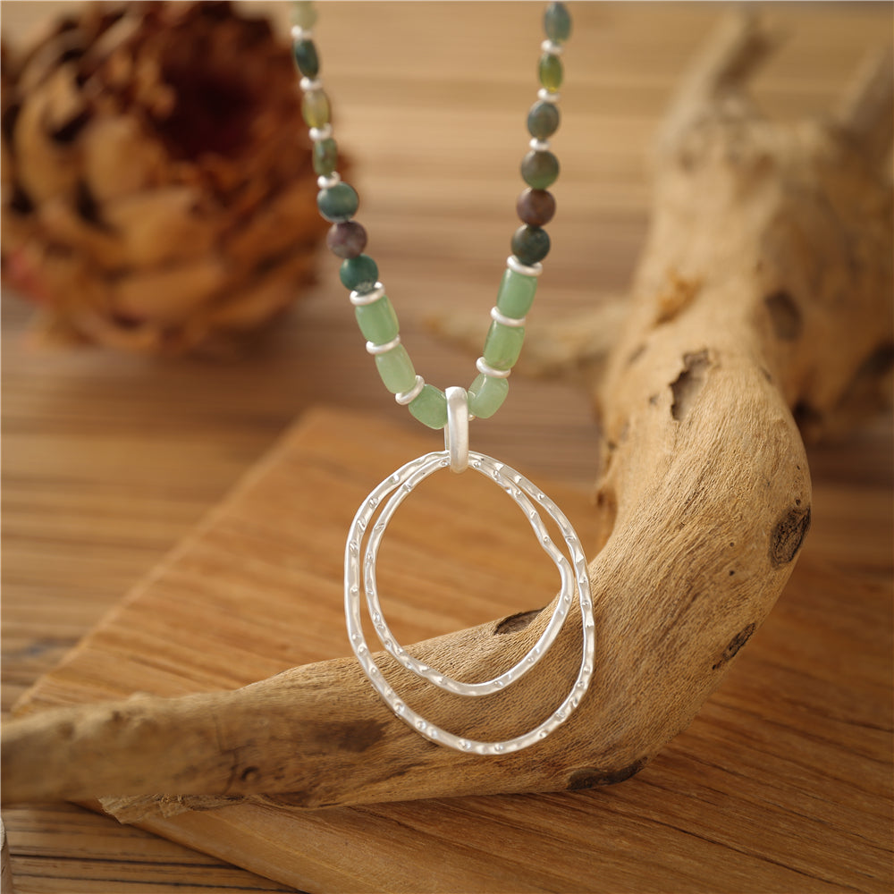 Halskette mit echter grüner Jade Andreani – Handgemachter Schmuck