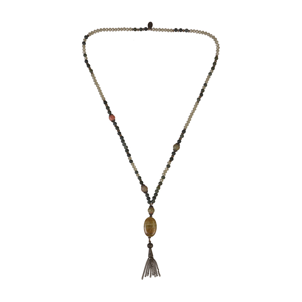 Halskette aus echter Afrikanischer Grüner Jade mit Pendant