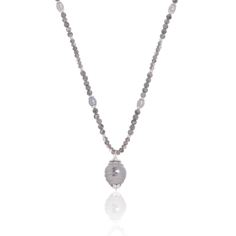 Halskette aus echtem Picasso Jaspis