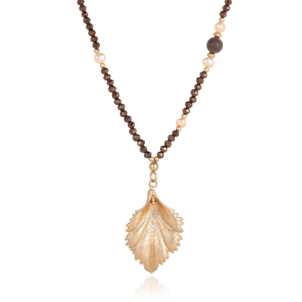 Halskette aus echten Süsswasserperlen mit Glas