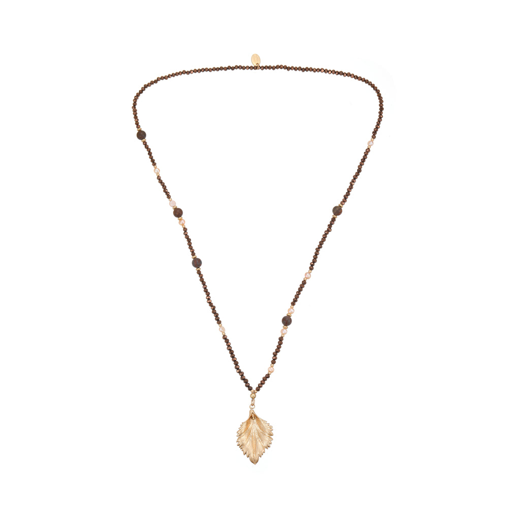 Halskette aus echten Süsswasserperlen mit Glas