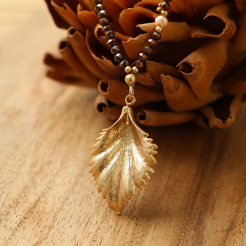 Halskette aus echten Süsswasserperlen mit Glas