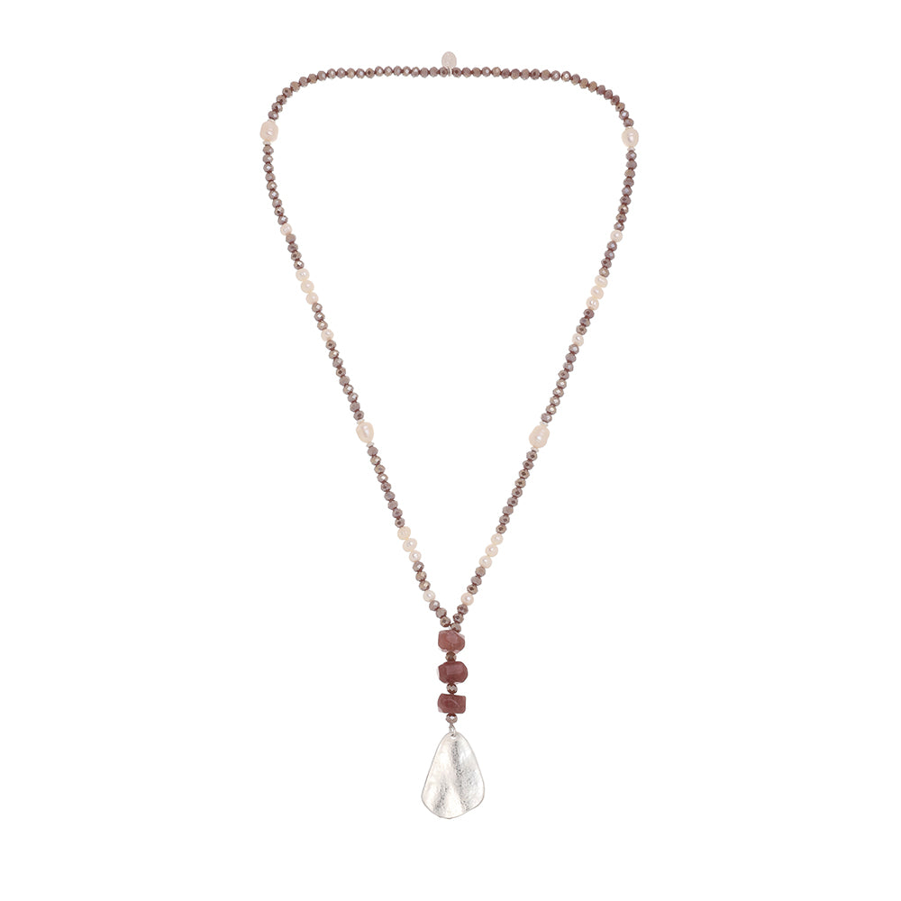 Halskette aus echten Süsswasserperlen und Aventurin