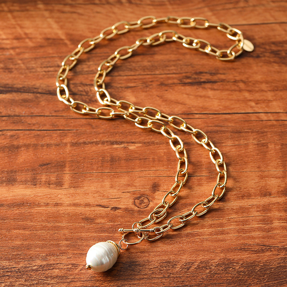 Geschenkset mit echten Shellbeads aus Muschelkern – Schal, lange Halskette & Armband