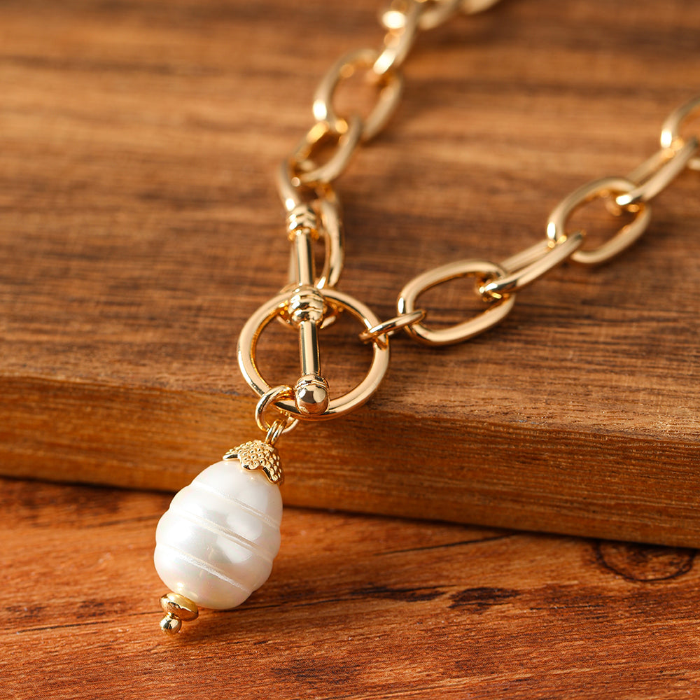 Geschenkset mit echten Shellbeads aus Muschelkern – Schal, lange Halskette & Armband