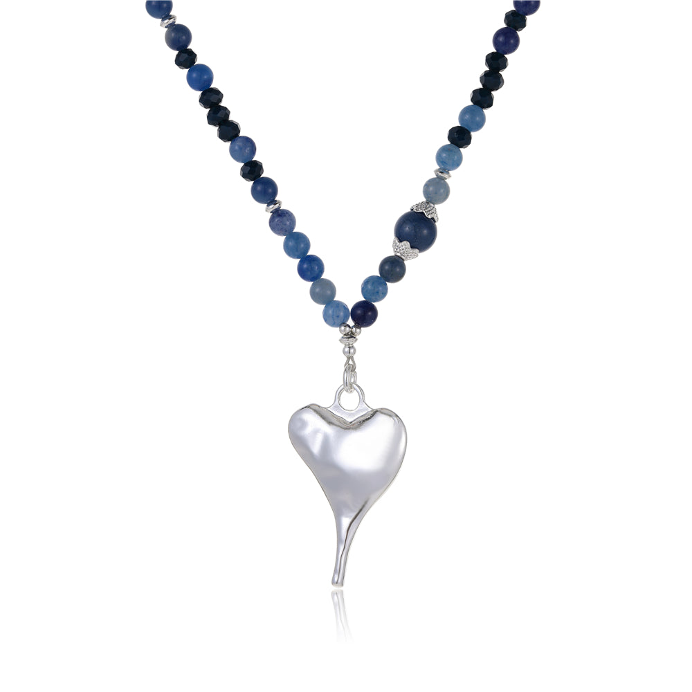 Kette mit Herzanhänger aus Blauem Aventurin