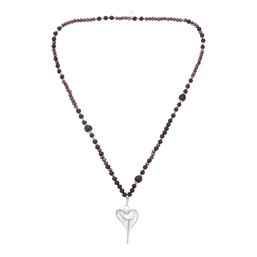 Kette mit Herzanhänger aus Braunem Jaspis