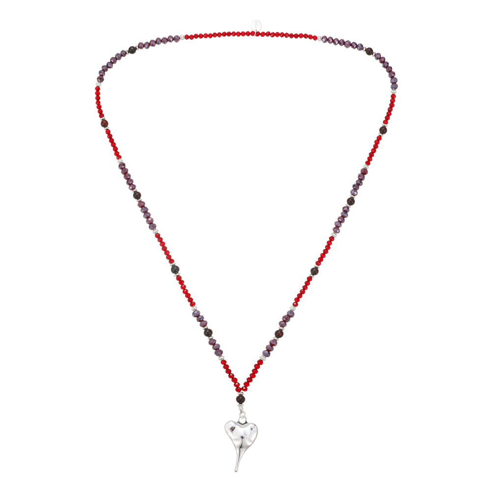 Kette mit Herzanhänger aus Braunem Jaspis