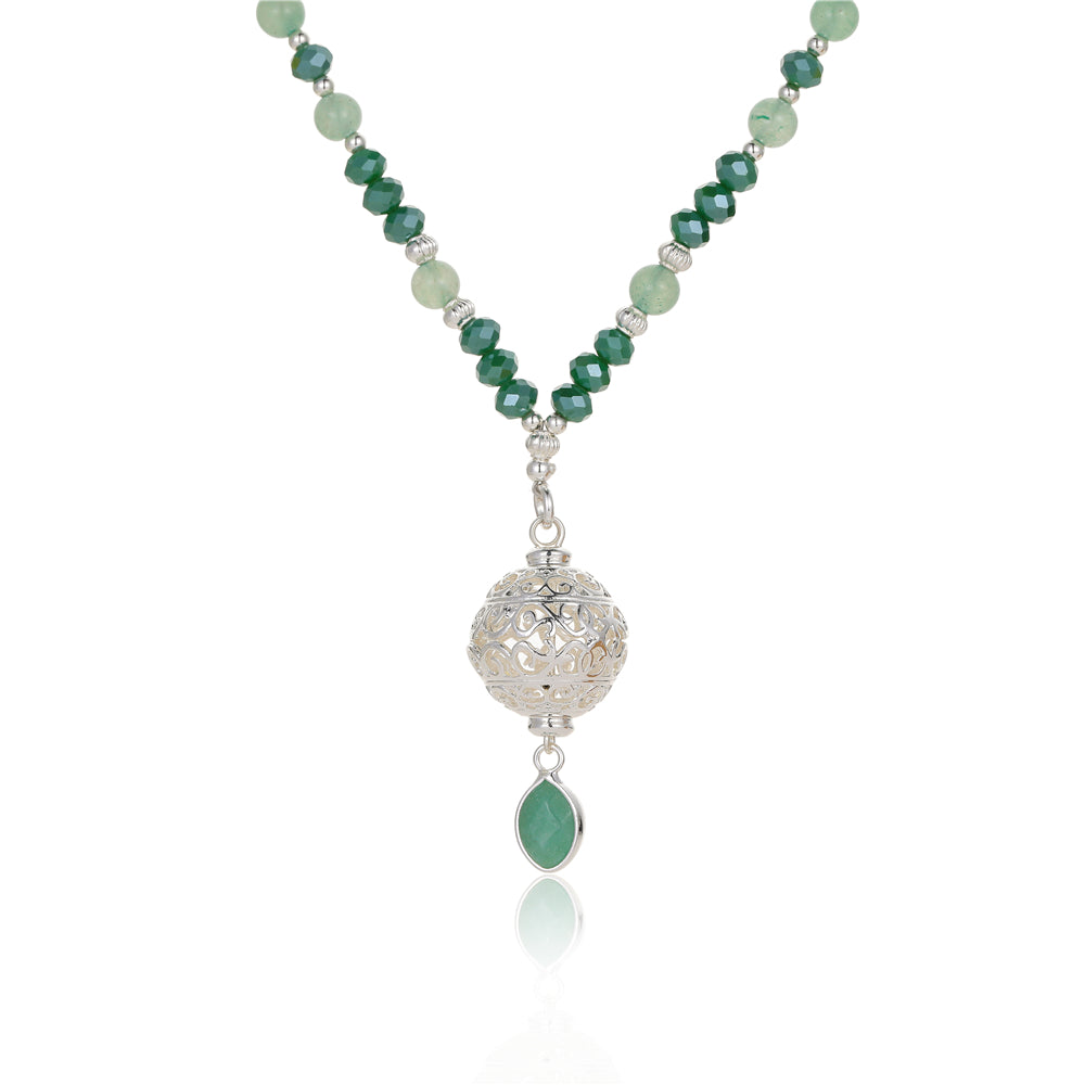 Kette mit Kugelanhänger aus Grünem Aventurin