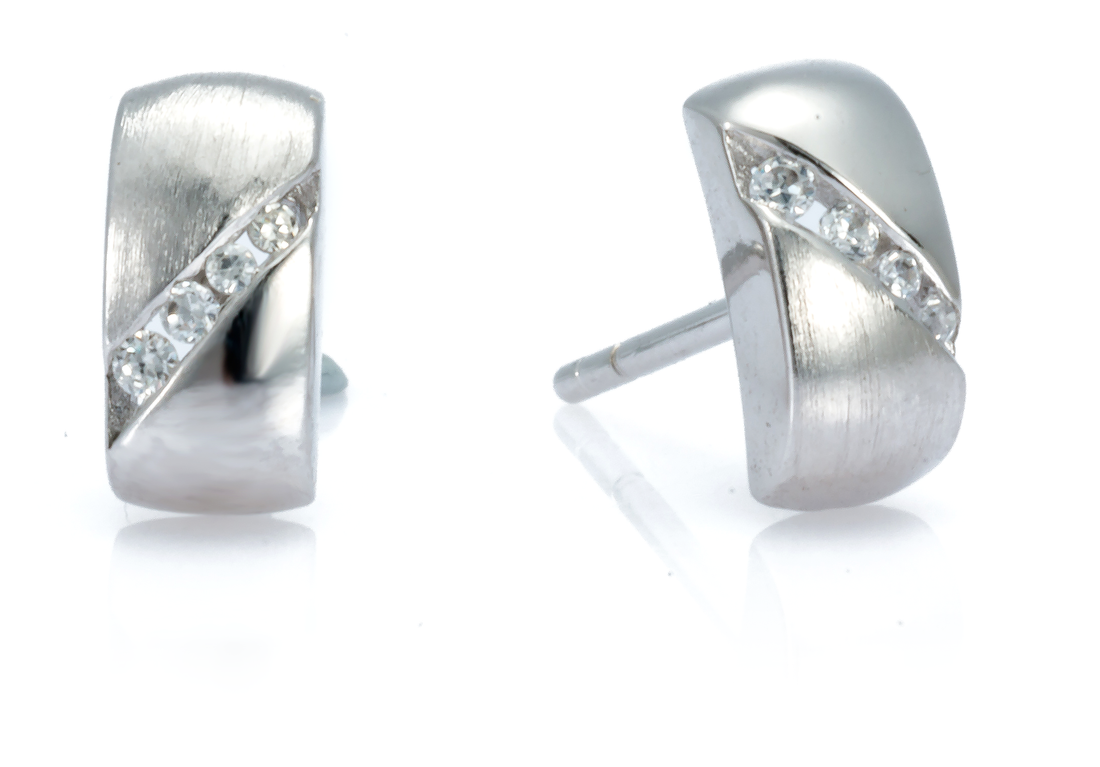 Silber 925 Ohrstecker mit Zirkonia Andreani – Handgemachter Schmuck