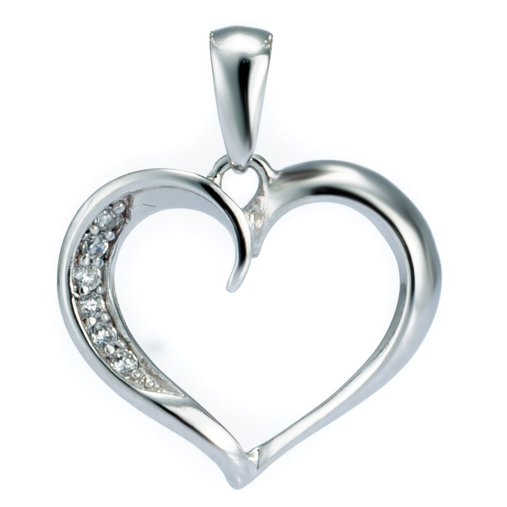 Anhänger Silber 925 Herz Zirkonia weiss Andreani – Handgemachter Schmuck