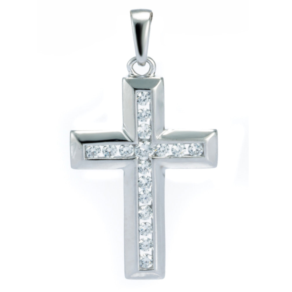 Anhänger Silber 925 Kreuz mit Zirkonia Andreani – Handgemachter Schmuck