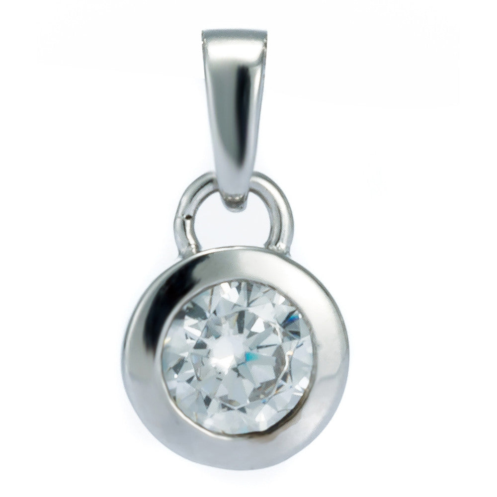 Anhänger Silber 925 rund Zarge Zirkonia Andreani – Handgemachter Schmuck