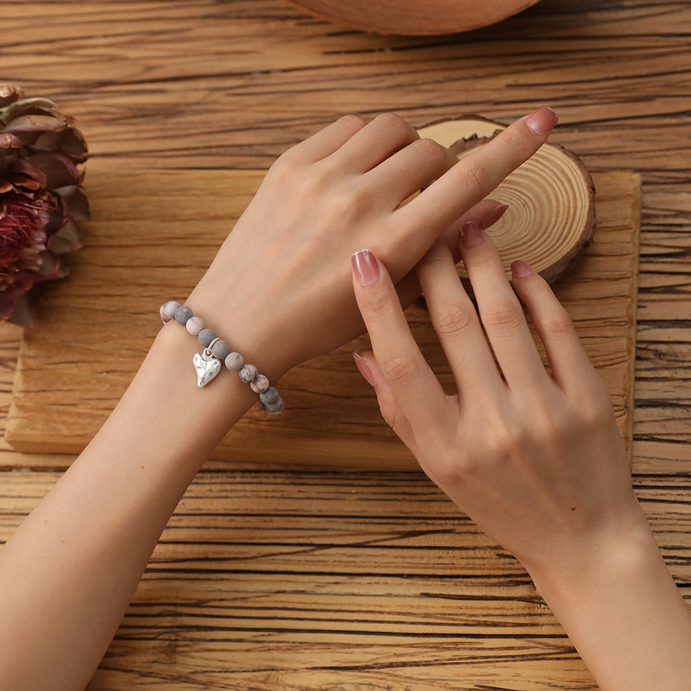 Armband mit echtem Jaspis Andreani – Handgemachter Schmuck