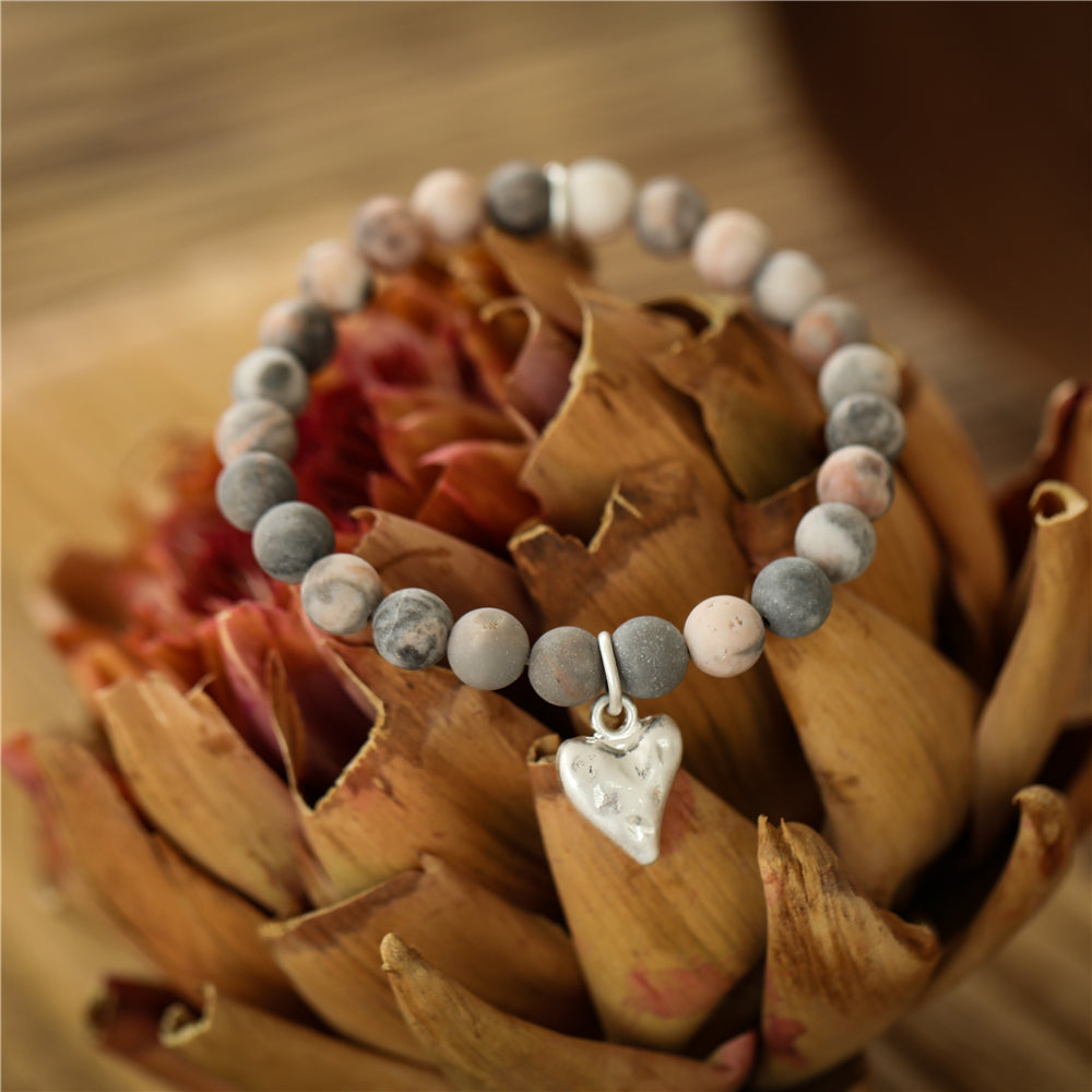 Armband mit echtem Jaspis Andreani – Handgemachter Schmuck