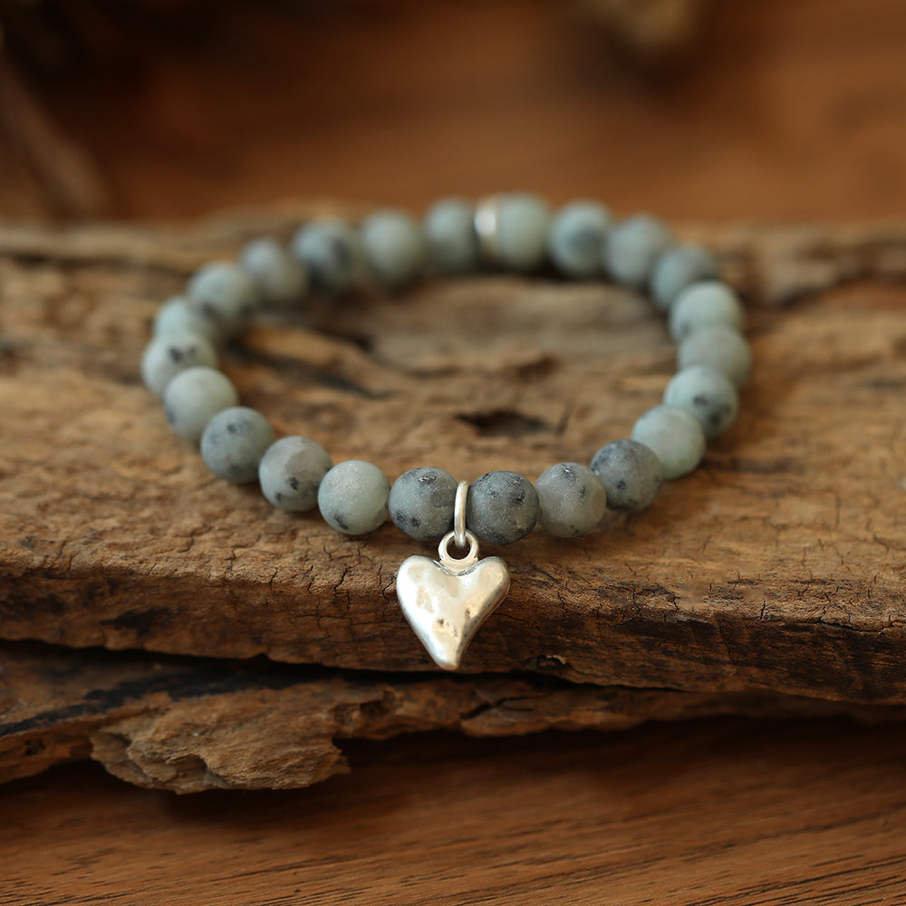 Armband mit echtem Kiwi Jaspis Andreani – Handgemachter Schmuck