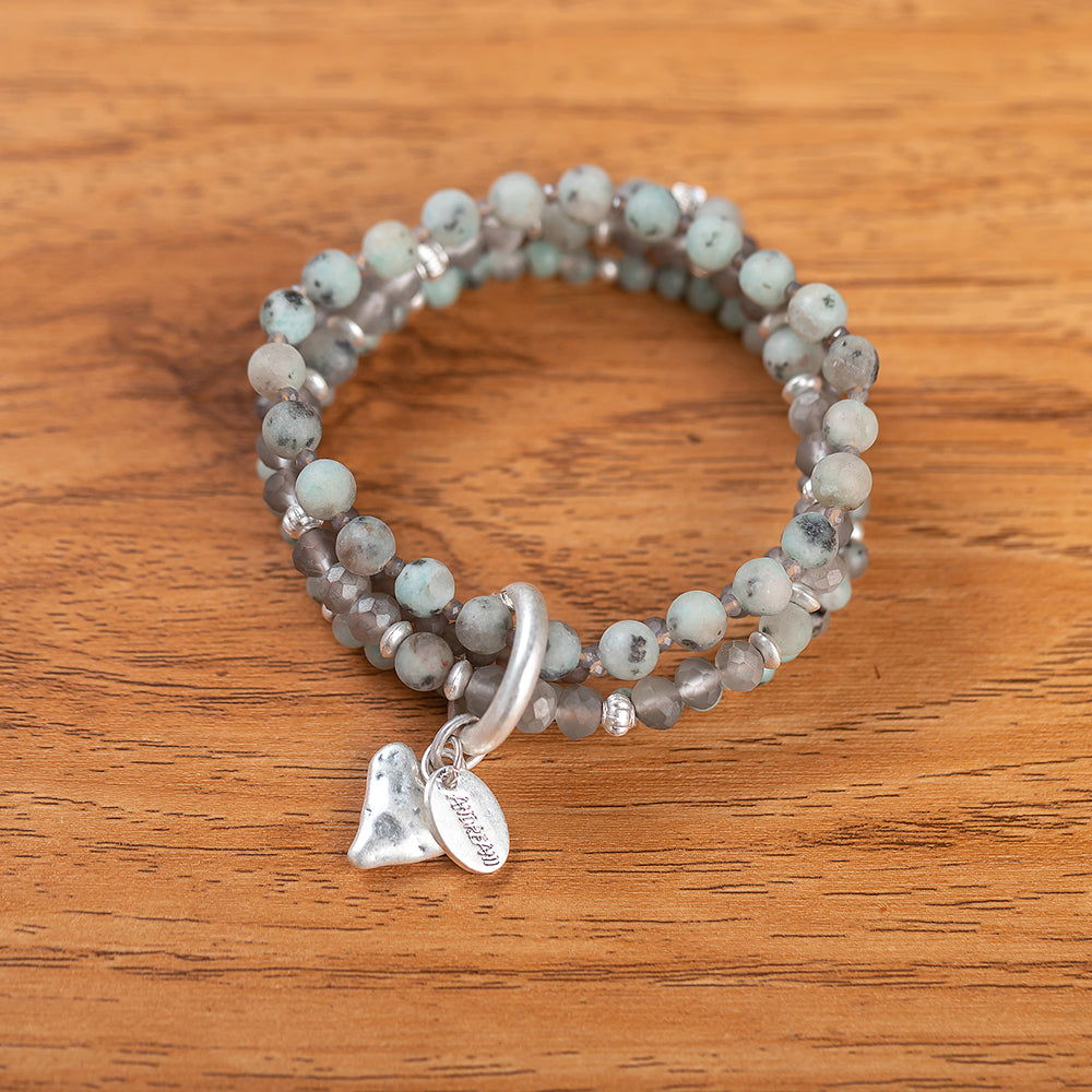 Armband mit echtem Kiwi Jaspis Andreani – Handgemachter Schmuck