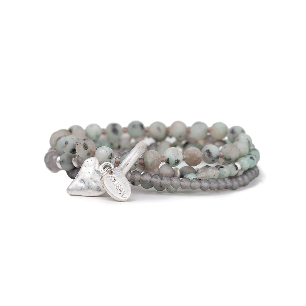 Armband mit echtem Kiwi Jaspis Andreani – Handgemachter Schmuck