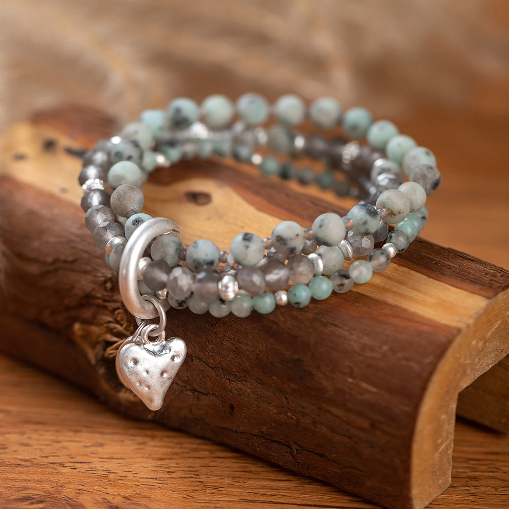 Armband mit echtem Kiwi Jaspis Andreani – Handgemachter Schmuck