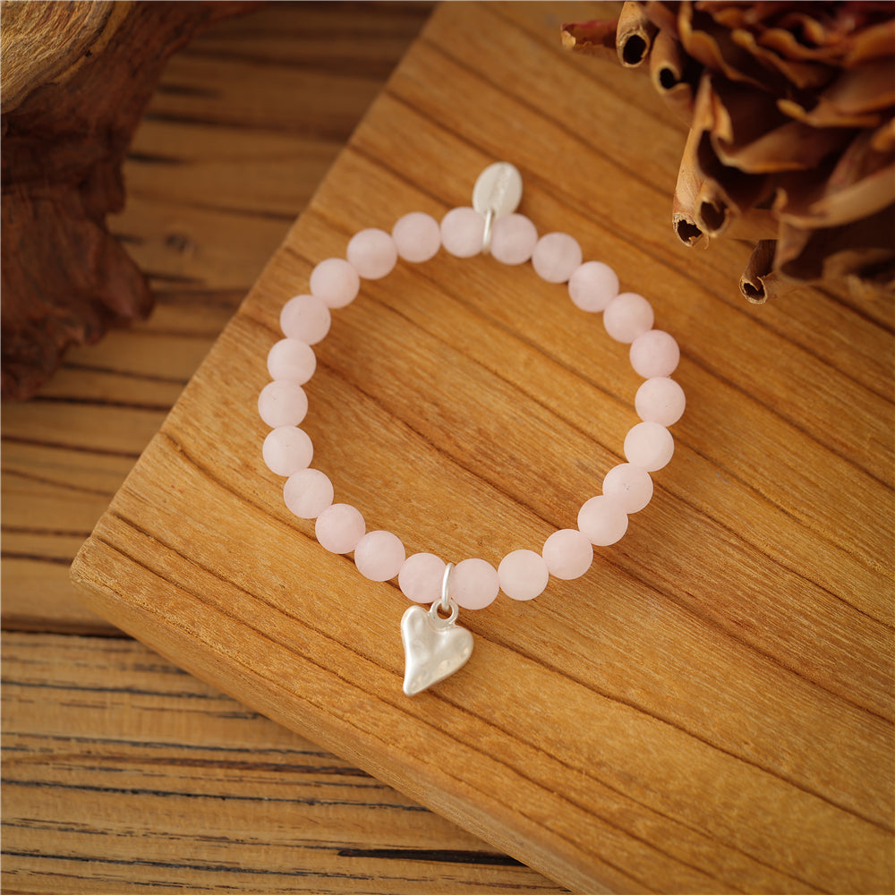 Armband mit echtem Rosenquarz Andreani – Handgemachter Schmuck