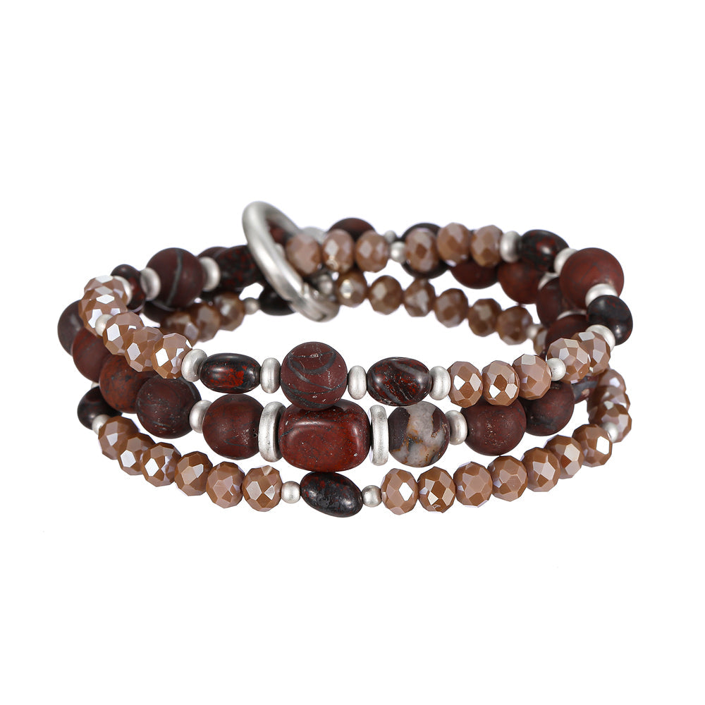 Armband mit echtem braunem Jaspis Andreani – Handgemachter Schmuck