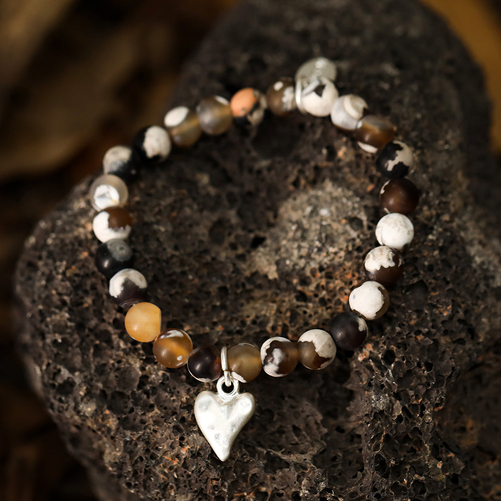 Armband mit echtem grauem Achat Andreani – Handgemachter Schmuck