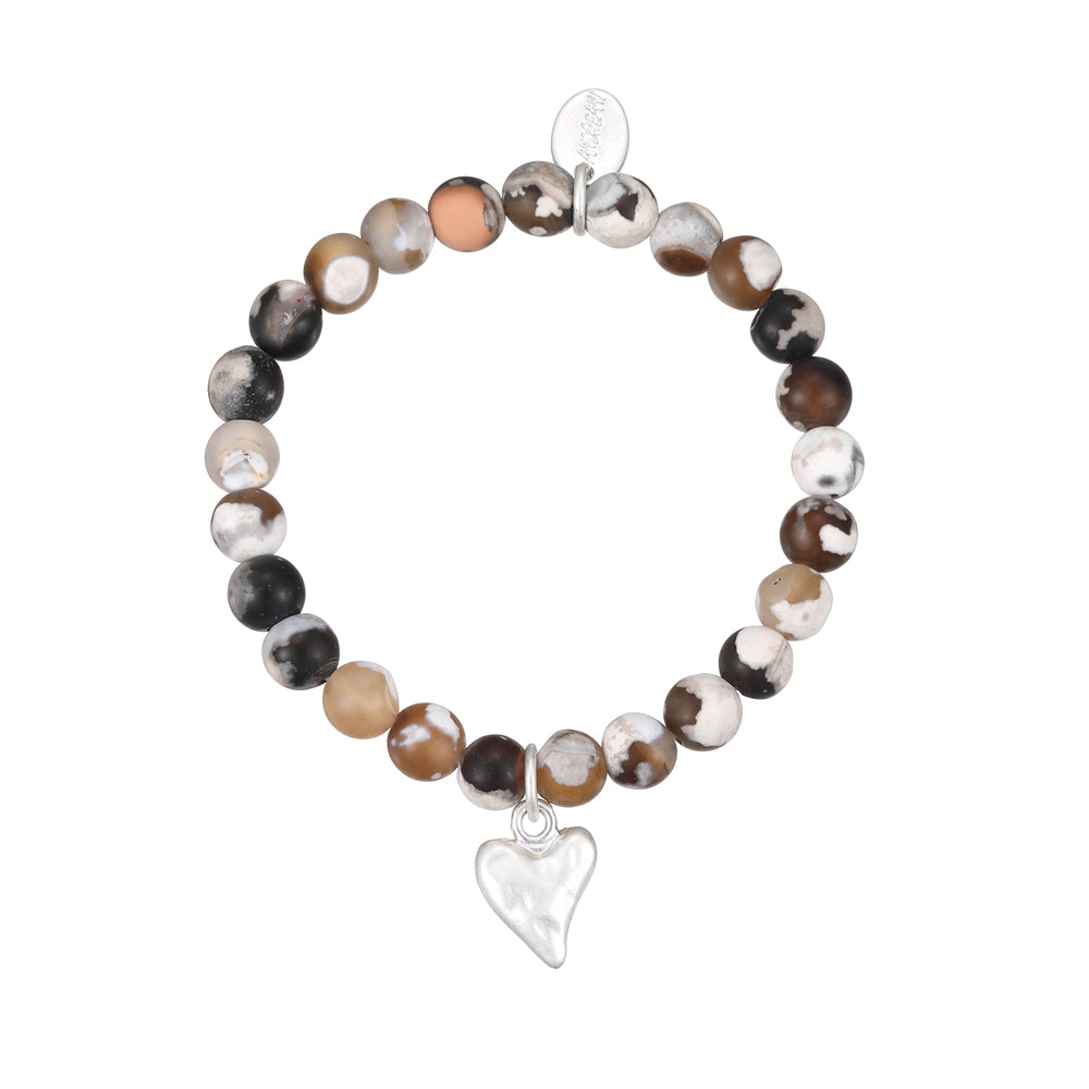 Armband mit echtem grauem Achat Andreani – Handgemachter Schmuck