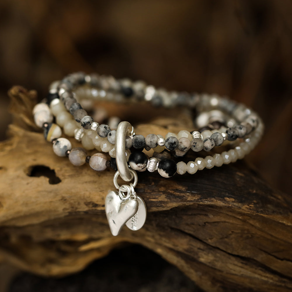 Armband mit echtem grauem Achat Andreani – Handgemachter Schmuck