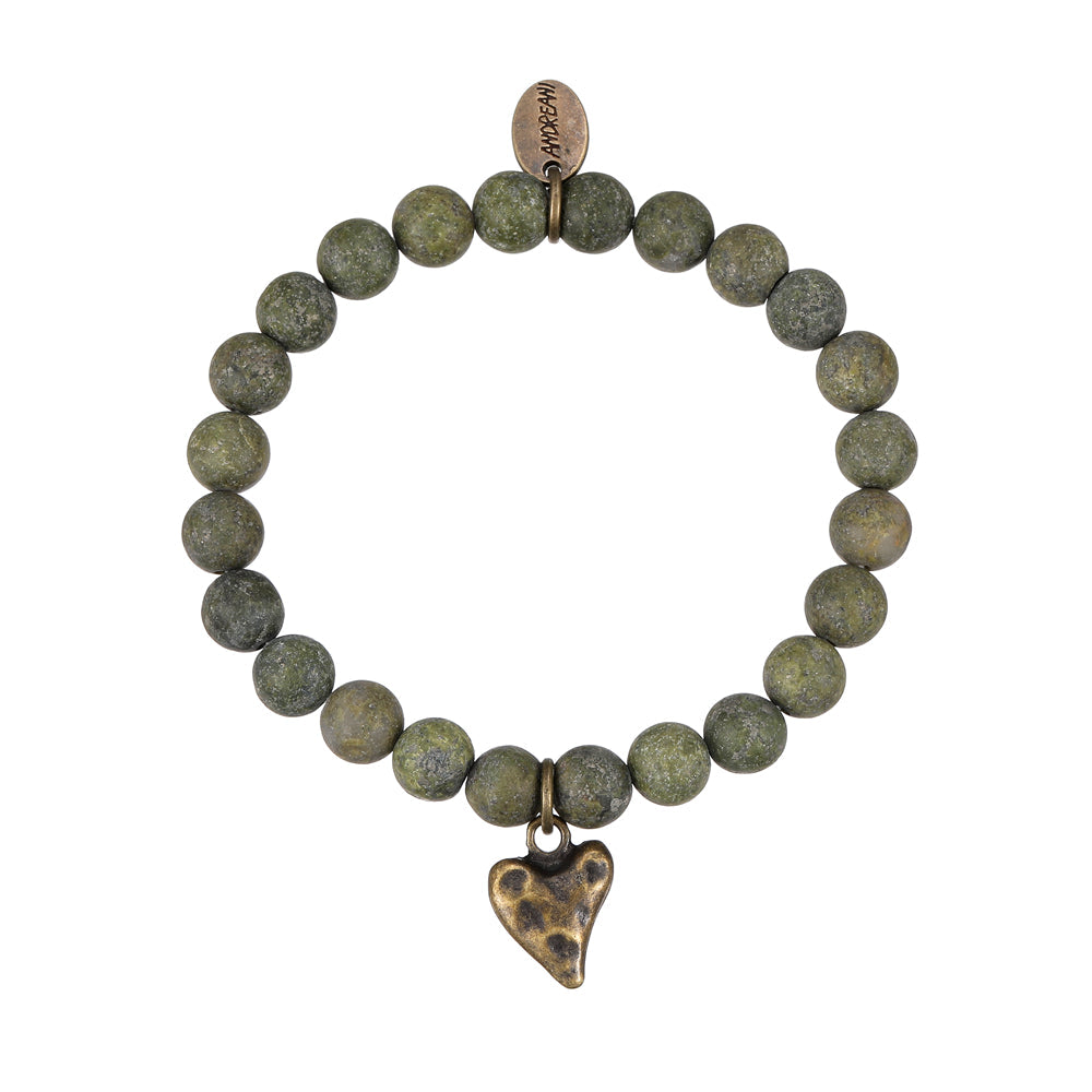 Armband mit echter afrikanischer grüner Jade Andreani – Handgemachter Schmuck
