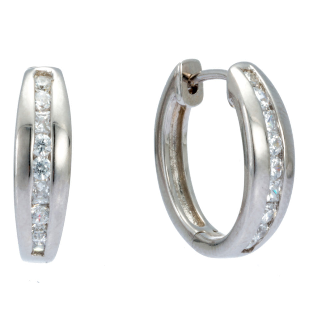 Creolen mit Zirkonia weiss Andreani – Handgemachter Schmuck