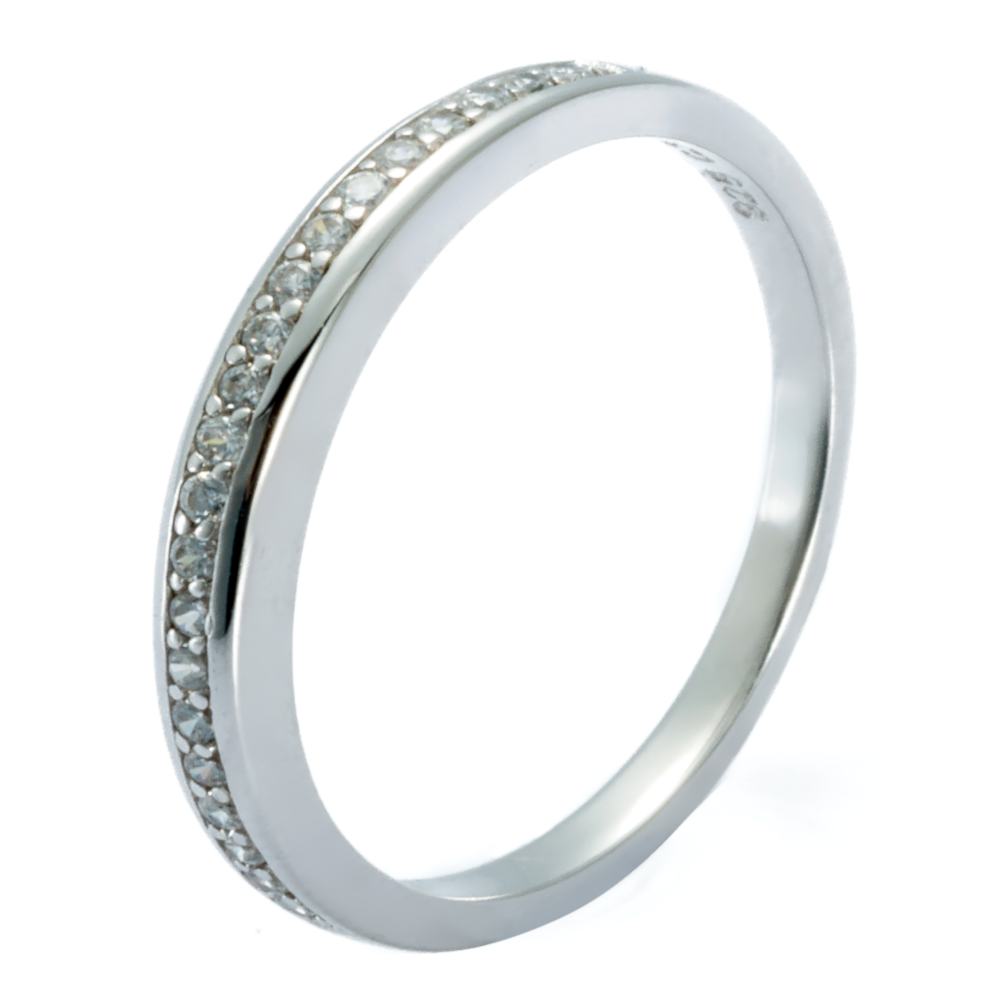 Fingerring Zirkonia ganz ausgefasst weiss Silber 925 Andreani – Handgemachter Schmuck