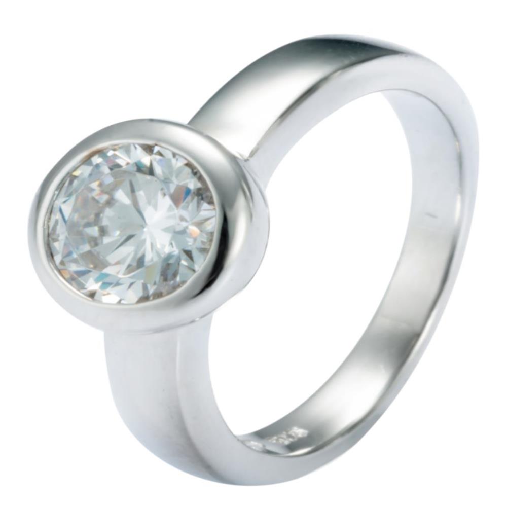 Fingerring runde Zarge 7 mm weiss Silber 925 Andreani – Handgemachter Schmuck