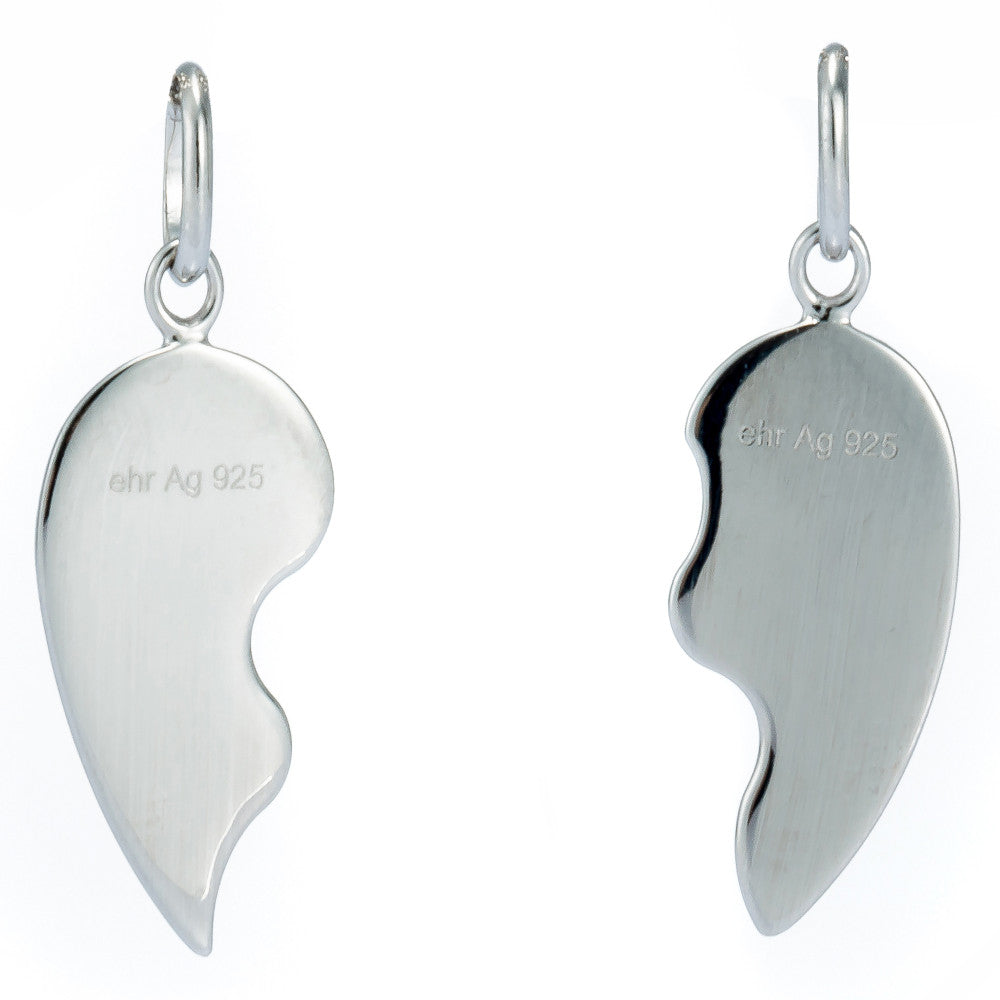 Freundschaftsketten 2 halbe Herzanhänger Silber 925 Andreani – Handgemachter Schmuck