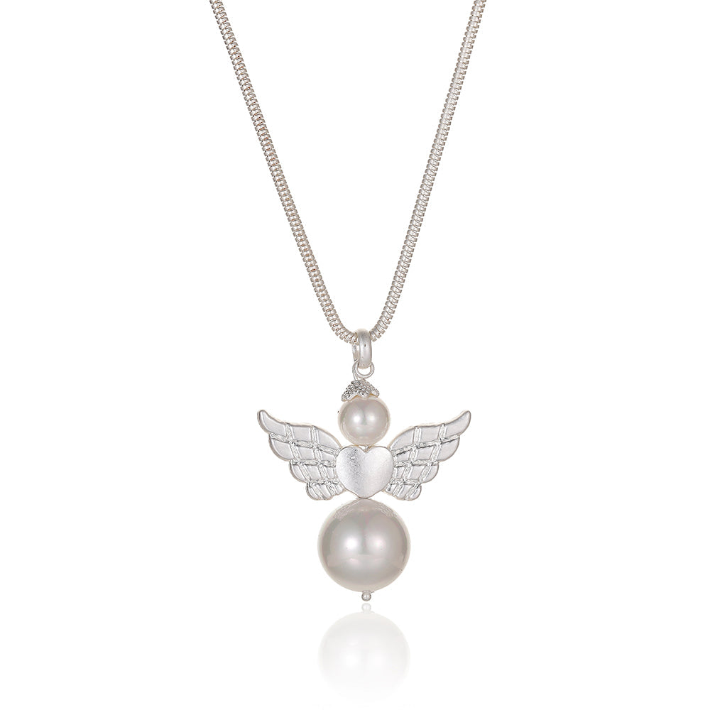 Halskette mit Anhänger Engel und Shellbead Andreani – Handgemachter Schmuck