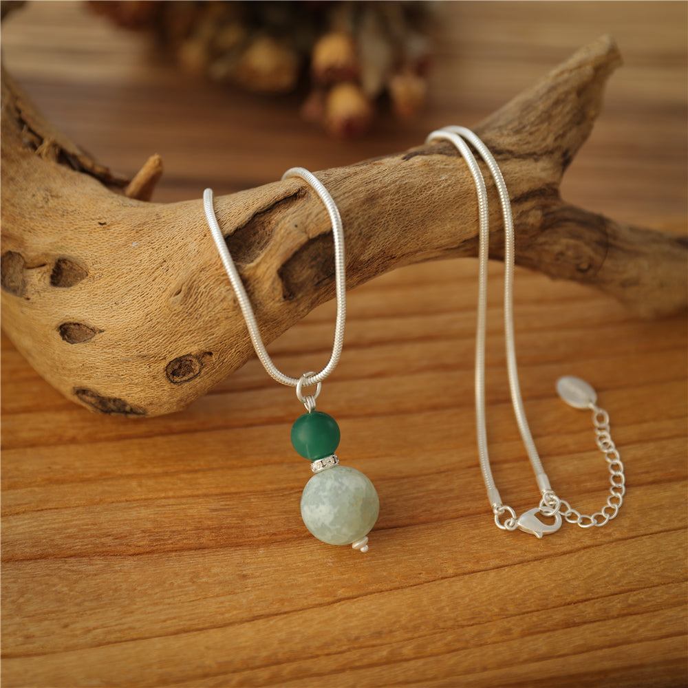 Halskette mit echtem Achat Andreani – Handgemachter Schmuck