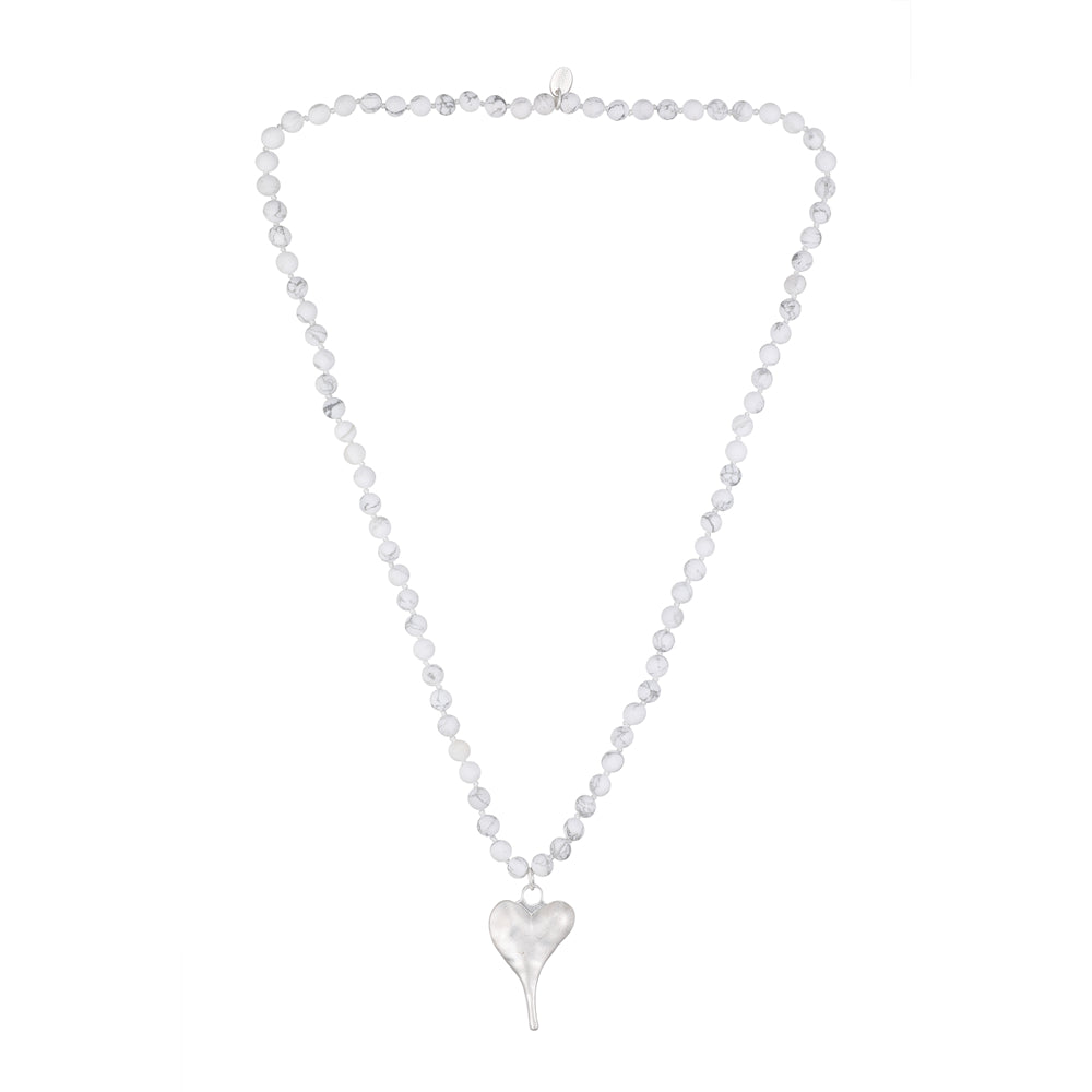 Halskette mit echtem Howlith Andreani – Handgemachter Schmuck