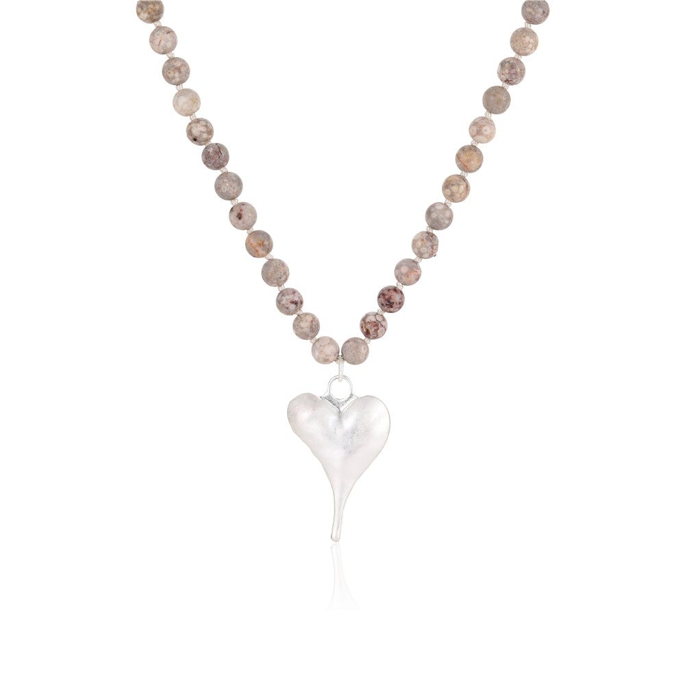 Halskette mit echtem Jaspis Andreani – Handgemachter Schmuck