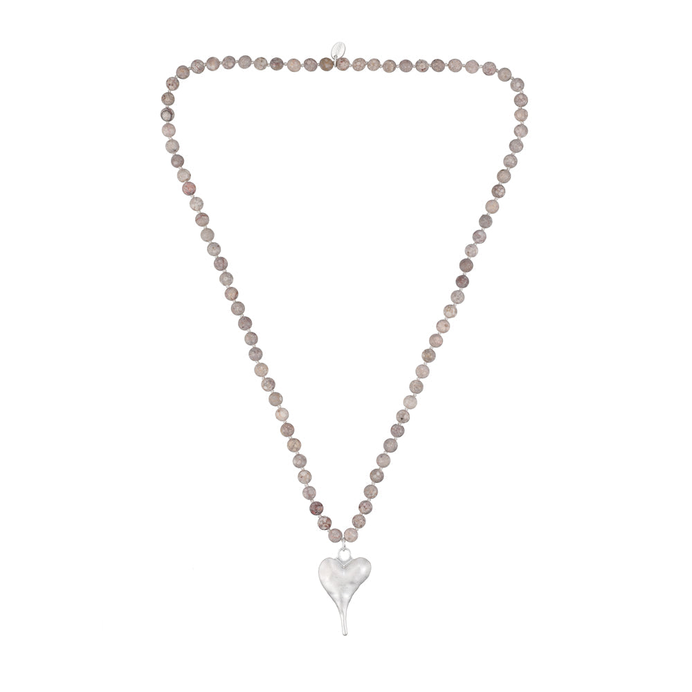 Halskette mit echtem Jaspis Andreani – Handgemachter Schmuck