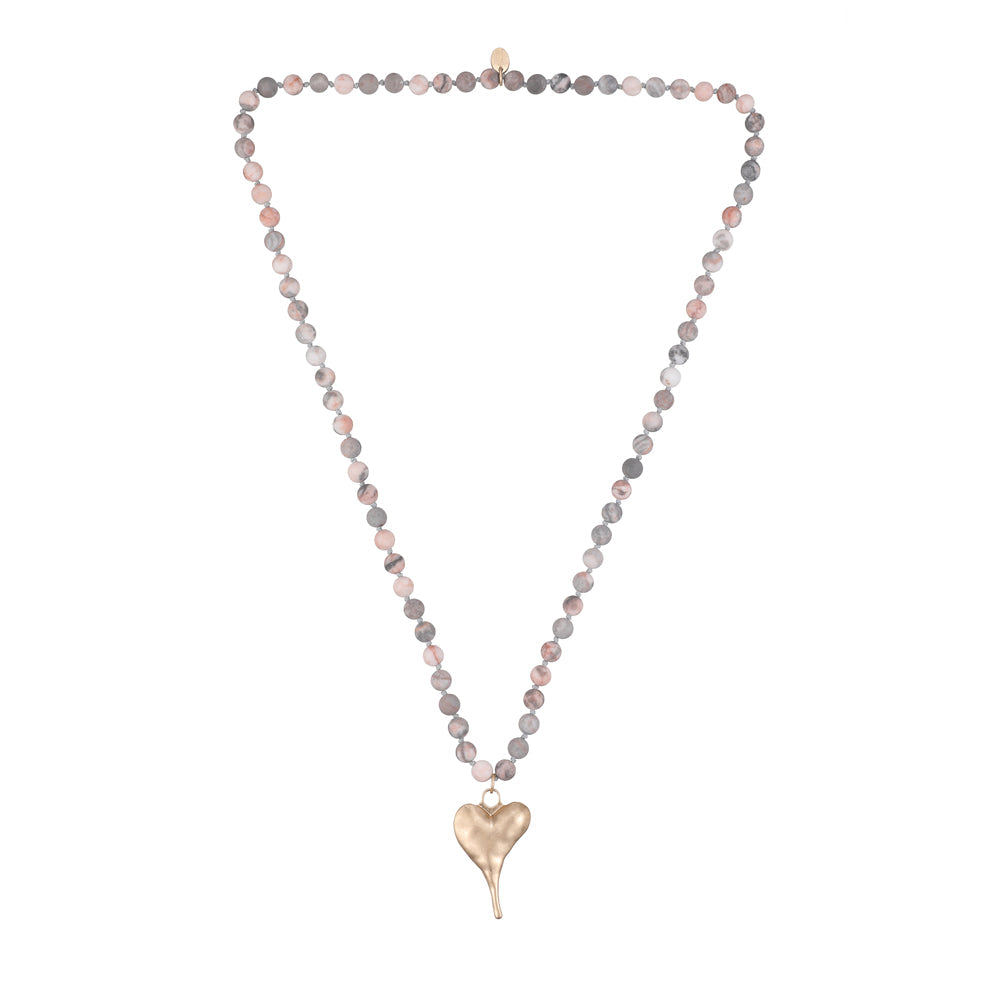 Halskette mit echtem Jaspis und Achat Andreani – Handgemachter Schmuck