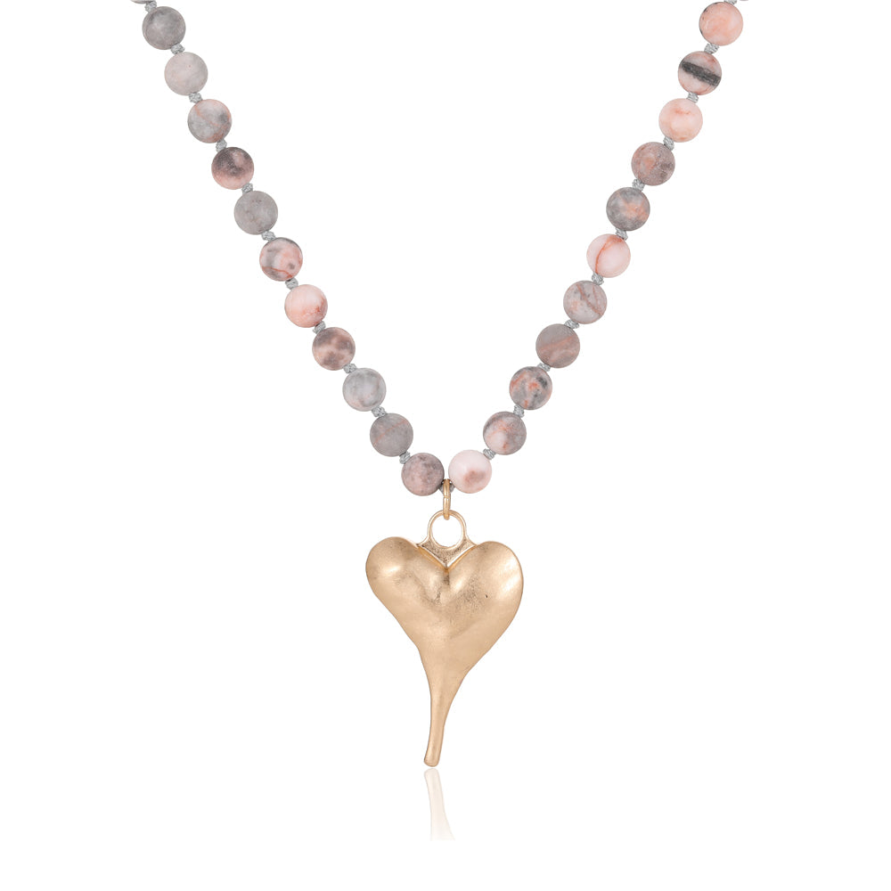 Halskette mit echtem Jaspis und Achat Andreani – Handgemachter Schmuck
