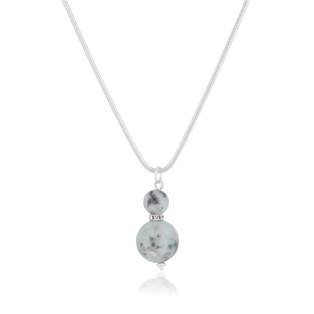 Halskette mit echtem Kiwi Jaspis Andreani – Handgemachter Schmuck