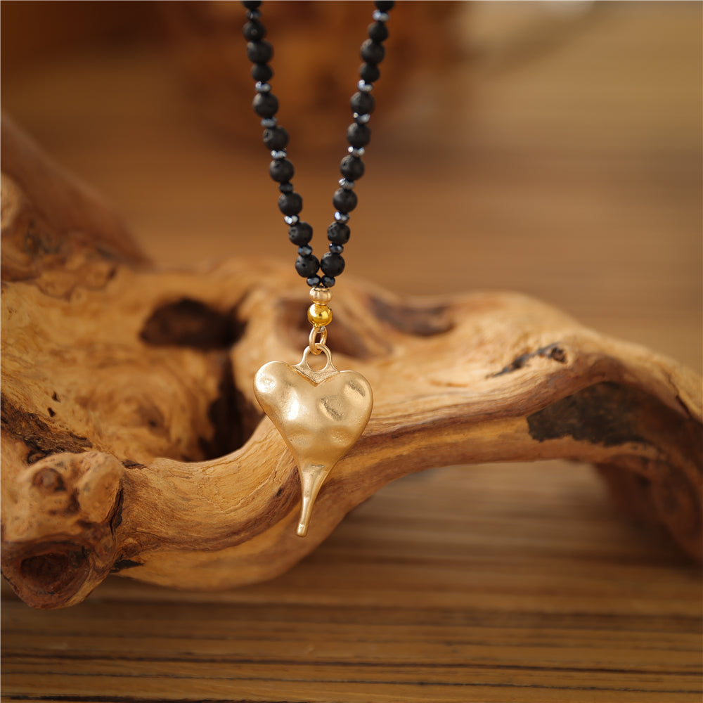 Halskette mit echtem Lavastein Andreani – Handgemachter Schmuck