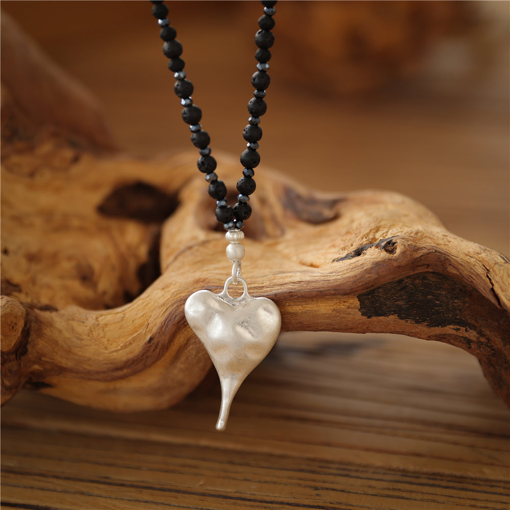 Halskette mit echtem Lavastein Andreani – Handgemachter Schmuck