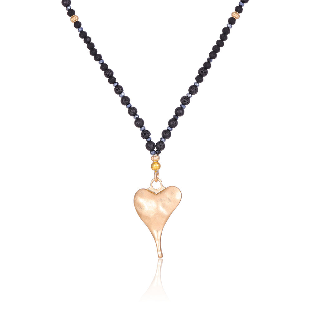 Halskette mit echtem Lavastein Andreani – Handgemachter Schmuck