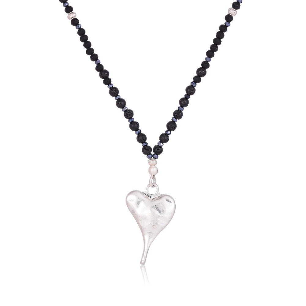Halskette mit echtem Lavastein Andreani – Handgemachter Schmuck