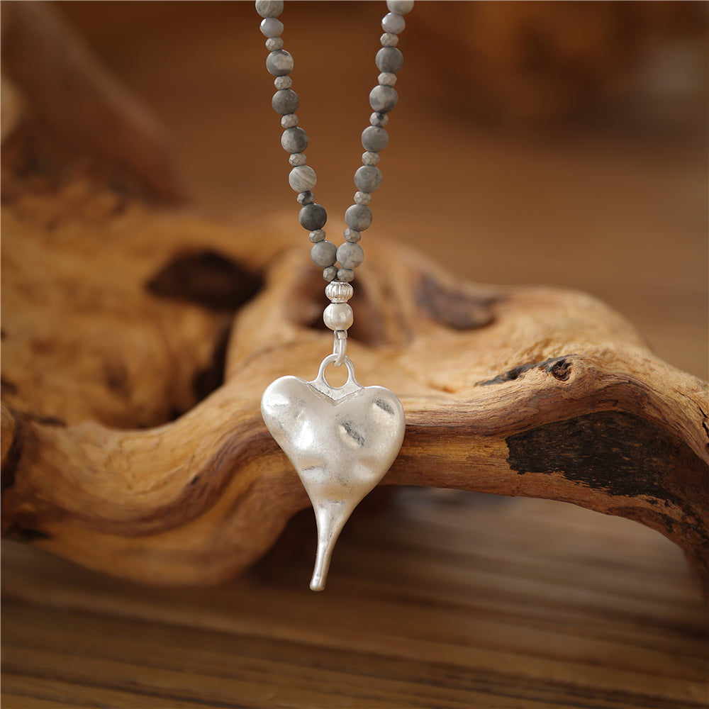 Halskette mit echtem Picasso Jaspis Andreani – Handgemachter Schmuck